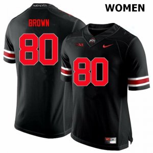 Women's Ohio State Buckeyes #80 Noah Brown Black Nike NCAA Limited College Football Jersey October CIR0344KI